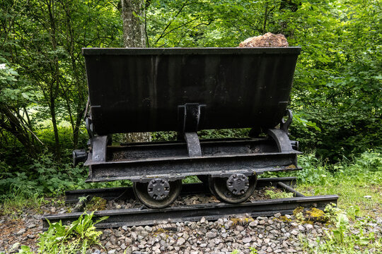 Preserved historic mine cart reflecting the iron ore mining heritage of Vordernberg and the Krumpental region in Styria Austria