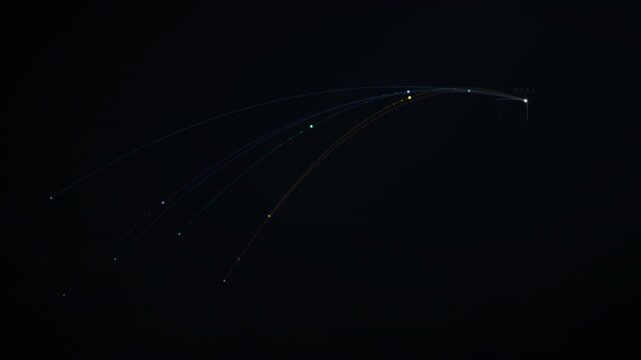 Football Goal Trajectory Motion Analysis Animation Seamless Loop 4K