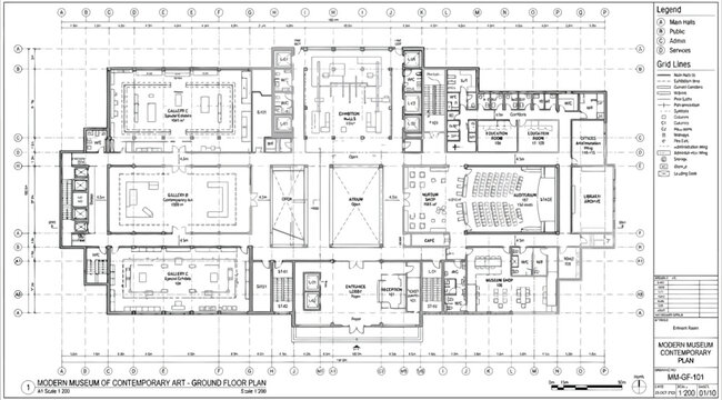 Museum of contemporary art ground floor architectural plan