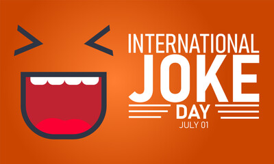 International joke day celebration graphic with laughing emoticon on orange background emoticon celebration laughter typography entertainment expression announcement seasonal greetings © Mohammad
