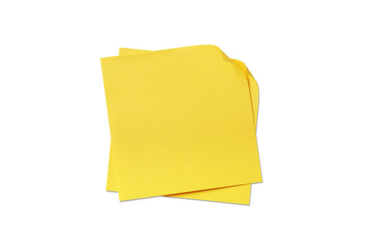 Sticky note reminder. Post note paper. Yellow sheets for notes isolated with on background.