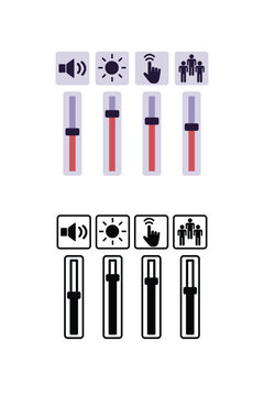 Sensory regulation control sliders, vector illustration.