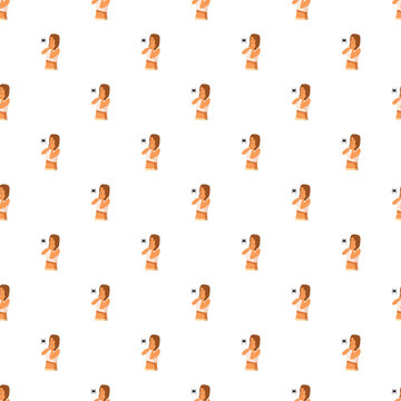 Woman showing fear and anxiety from a spider in a repeating pattern