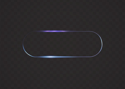 Minimalist glowing elliptical border frame with light effect on dark background, minimalist