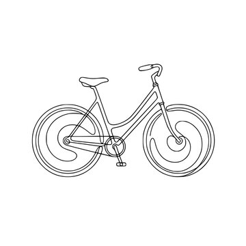 Vector illustration of a bicycle, bike, cycling, transportation