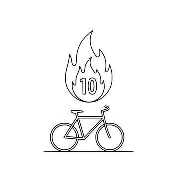 Vector illustration of bicycle with flame speed 10 vector illustration