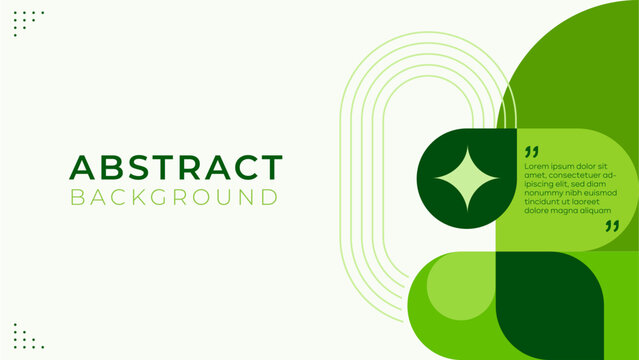 Green Abstract Geometric Background Template with Organic Leaf Shapes for Business Presentation, Corporate Report, Conference Cover, Brochure, Flyer, Banner and Website Design Vector