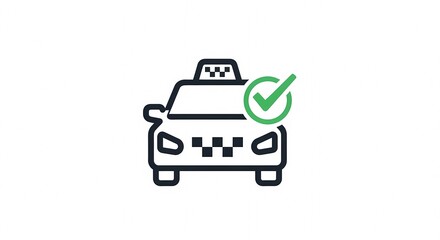 Naklejka premium Taxi Service Approved Icon with Check Mark.