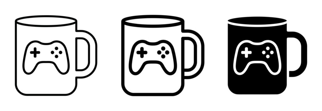 Gaming controller mugs, video game cup icons, controller coffee mugs, gaming accessories
