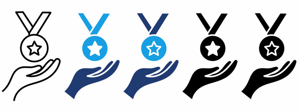 Employee Recognition Medal icon collections.