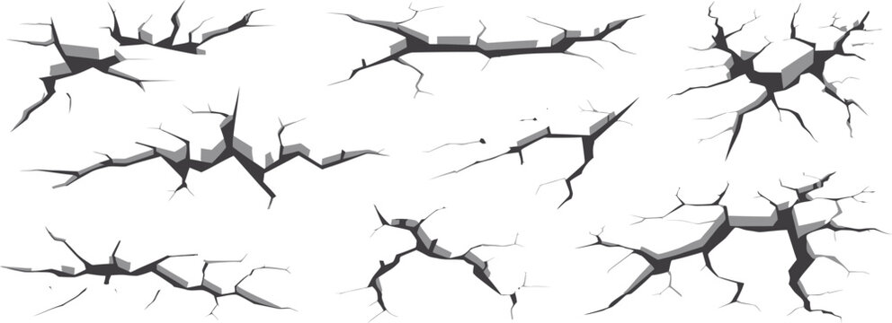 crack textures collection seamless fracture illustrations