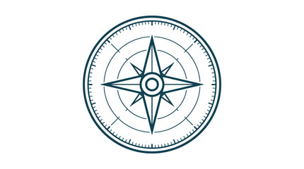 Obraz premium Compass rose illustration showing cardinal directions and navigation symbol Vector