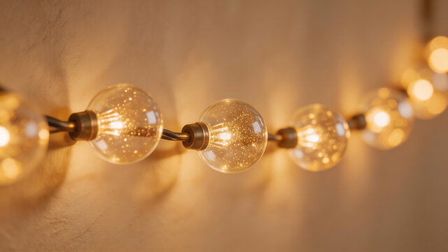 String of glowing round light bulbs symbolizing the limitless potential of digital design