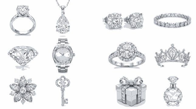 Collection of luxury jewelry items.