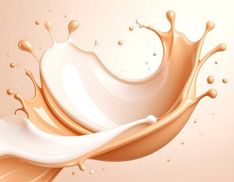 Splash of creamy liquid on beige.
