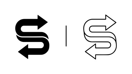 Abstract S Letter Shape Composed Of Directional Arrows © Udin