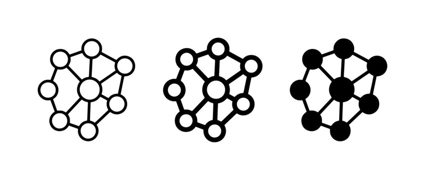 Network Icons, Node Connections, Abstract Data Structures, Digital Systems, Technology Concepts