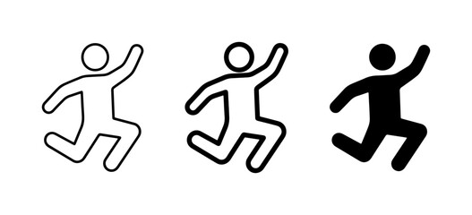 Fototapeta premium Action Figures, Human Icons, Silhouette Runner, Dynamic Movement, Vector Set