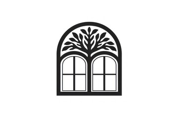 Fototapeta premium Window architecture stencil shape.