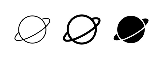Planet Icons, Space Symbols, Celestial Body Graphics, Saturn Ring Icons, Cosmic Icons © Shorna