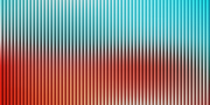 Vertical ribbed pattern transitioning from a bright cyan blue at top to a warm red orange hue at bottom creating a striking color block effect excellent for digital art.