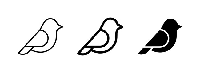 Minimalist Bird Icons, Simple Vector Silhouettes for Nature and Wildlife Designs © Kawsar