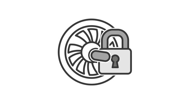 Wheel Lock Security Concept Illustration