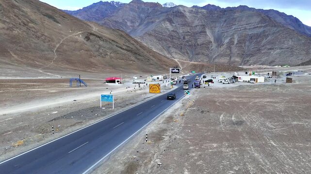 Magnetic Hill Ladakh 4K Drone View | Amazing Himalayan Roads & Gravity Defying Landscape