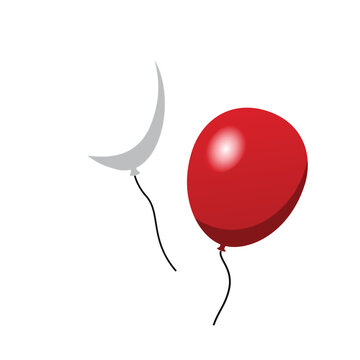 red and white balloon on background