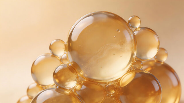 Golden liquid bubbles ideal for sleek commercial backgrounds and title sequences