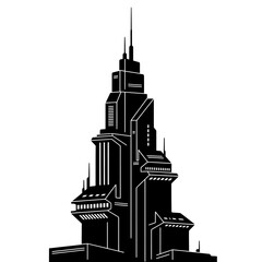 Obraz premium Black and white skyscraper.