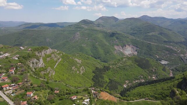 Aerial view of Balkan Mountains near village of Zasele, Bulgaria
