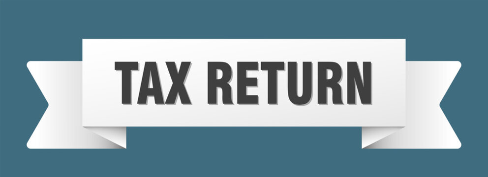 tax return ribbon isolated on transparent background. tax return ribbon