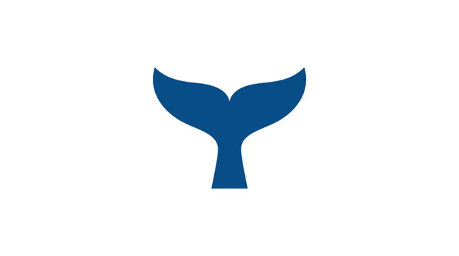 Blue whale tail fin swimming ocean.