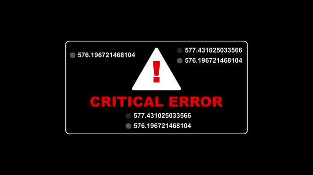 Critical error sign, high priority computer bug visualization. software crash alert with warning icon. Ideal for error alert, critical notification, system warning, safety message, and danger indicate