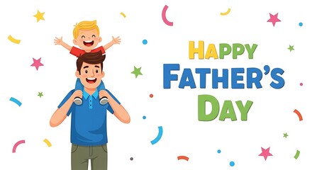 Obraz premium Happy fathers day celebration with father and son