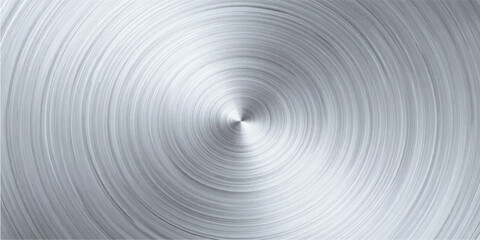 Obraz premium An abstract blue and gray metal background features a 3d spiral tunnel pattern with a brushed steel texture and curved wave lines in a round silver design