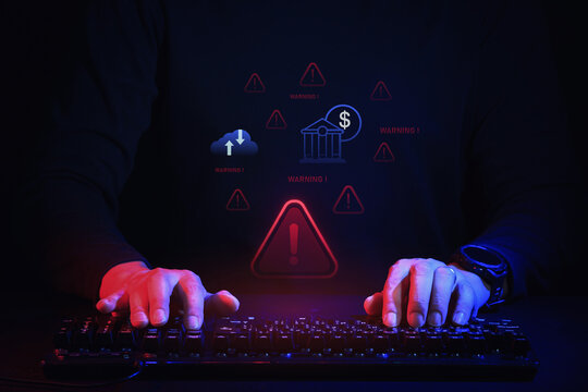 Anonymous hacker attempts financial data breach. Digital security threat urgent, displaying critical information compromise and imminent risk