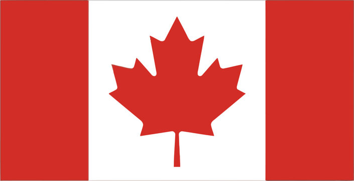 National flag of canada with red maple leaf emblem canadian national identity