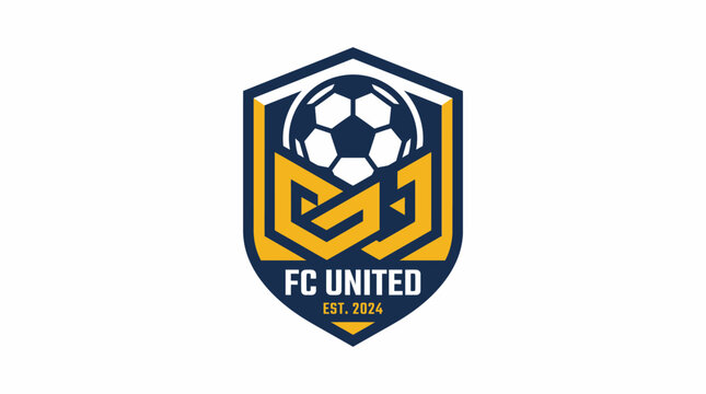 FC United vector logo emblem shield crest template