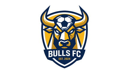 Obraz premium Dynamic Bull Mascot Vector Emblem for Sports Club Brand