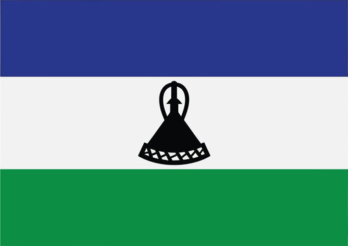 National flag of lesotho with blue white and green stripes national patriotic