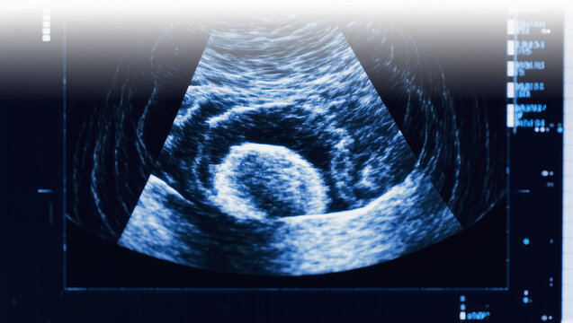  Ultrasound Scan Artistic Interpretation Medical Imaging, Sound Wave Biology Visualization
