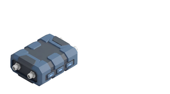 Satellite beamforming transceiver module in 3D isometric style