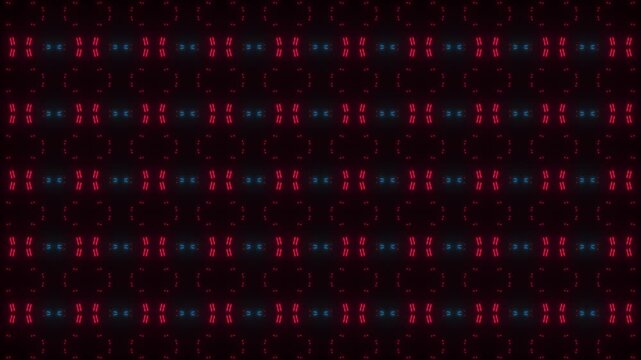 Abstract dark background with glowing red and blue geometric grid, futuristic digital pattern for technology and cyberpunk design. Ideal for digital infrastructure, complex network data, cyberpunk