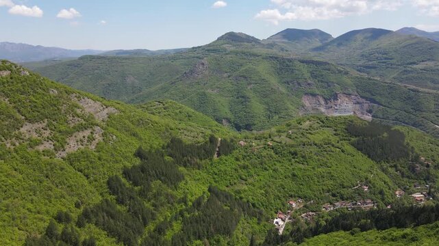 Aerial view of Balkan Mountains near village of Zasele, Bulgaria
