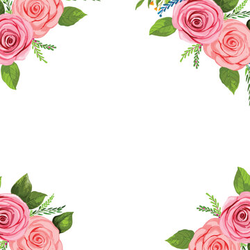 Beautiful colorful watercolor flower background