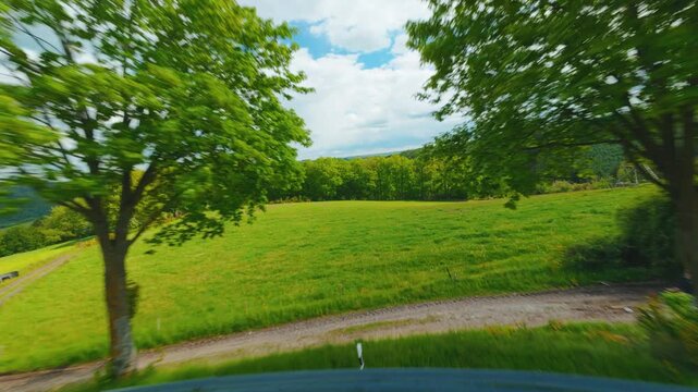 FPV Drone flight at lake Rursee, Eifel, Germany
