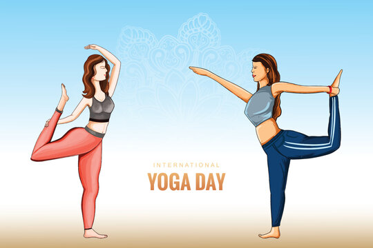 Happy international yoga day beautiful card design