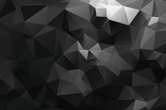 Modern black low poly triangle shapes background